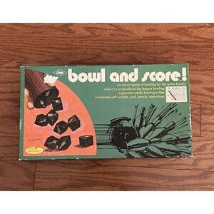 Vintage 1962 ES Lowe Bowl and Score Bowling Dice Game w/ Box Complete Good Cond!